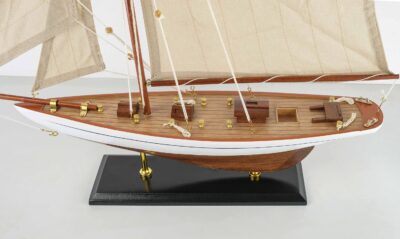 SAILINGSTORY Wooden Sailboat Decor Sailboat Model Boat Decor Ship Model Yacht Ivory Antiqu - Image 3