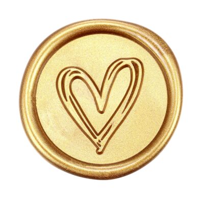 Heart Wax Seal Stamp, Yoption Vintage Brass Head Wooden Handle Sealing Stamp for Wedding I - Image 3