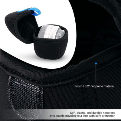 JJC Neoprene Mirrorless Lens Pouch Bag Compact Case Protector for Canon EF-M 22mm Sony E 1 - Image 3