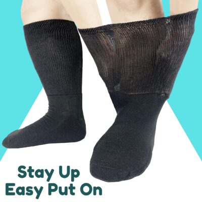 Gooi Extra Wide Socks for Swollen Feet Soft Stretch up to 30" Seniors Diabetics Men Women - Image 9