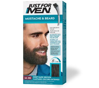 Just For Men Mustache & Beard, Beard Dye for Men with Brush Included for Easy Application,