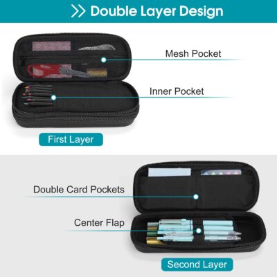 ProCase Pen Pencil Case, 2-Layer EVA Zipper Pencil Box Pouch Large Capacity Stationery Sto - Image 2