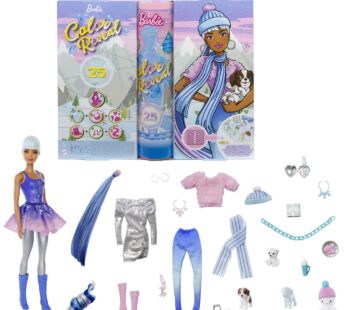 Barbie Color Reveal Advent Calendar, 25 Surprises Include Color Reveal Doll, 1 Color Revea