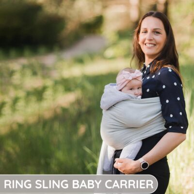 Baby Sling and Ring Sling 100% Cotton Muslin Infant Carrier, Ring Sling Baby Carrier Front - Image 8