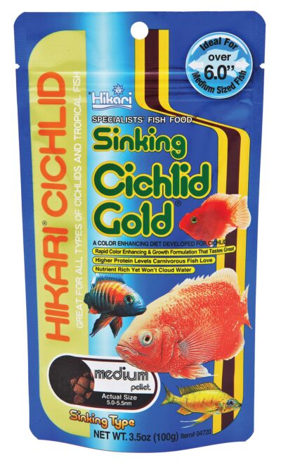 Hikari 3.5-Ounce Sinking Cichlid Gold Pellets for Pets, Medium