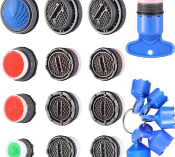 12 Pieces Faucet Aerator Replacement for Sink Aerators and 5 Pieces Faucet Aerator Key Wre