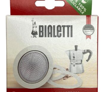 Bialetti 3 Replacement Seals and 1 Filter for 6 Cup Moka Express Blister Pack