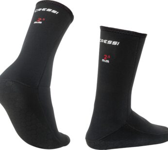 Cressi unisex adult Black Antislip Neoprene Socks, Black, Medium