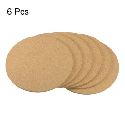 uxcell Cork Coasters Wooden Trivet Drinks Mats, Round 6 Inch Diameter, 0.15 Inch Thick for - Image 3