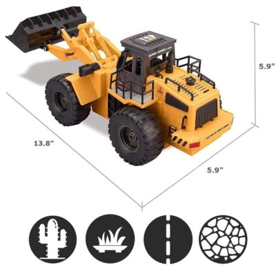 Top Race 6 Channel Full Functional Front Loader RC Remote Control Construction Toy Tractor - Image 4