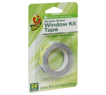 Duck Brand 281075 Double-Sided Indoor Replacement Tape for Window Kits, 0.5-Inch by 24-Fee