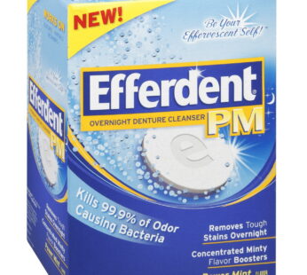 Efferdent PM Overnight Denture Cleanser Tablets Power Mint