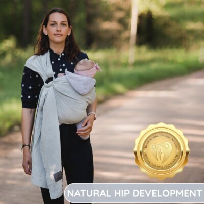 Baby Sling and Ring Sling 100% Cotton Muslin Infant Carrier, Ring Sling Baby Carrier Front - Image 2