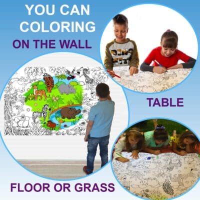 ALEX Art, Giant Coloring Poster - Animals Jumbo Table Wall Coloring Sheets - Super Huge La - Image 3