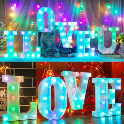 Glintee Light up Letters Led Marquee Letter Lights Color Changing Night Light Battery Powe - Image 4