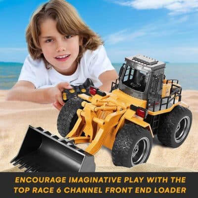 Top Race 6 Channel Full Functional Front Loader RC Remote Control Construction Toy Tractor - Image 6