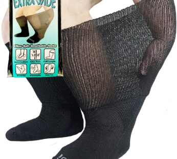 Gooi Extra Wide Socks for Swollen Feet Soft Stretch up to 30″ Seniors Diabetics Men Women