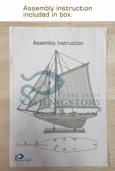 SAILINGSTORY Wooden Sailboat Decor Sailboat Model Boat Decor Ship Model Yacht Ivory Antiqu - Image 4