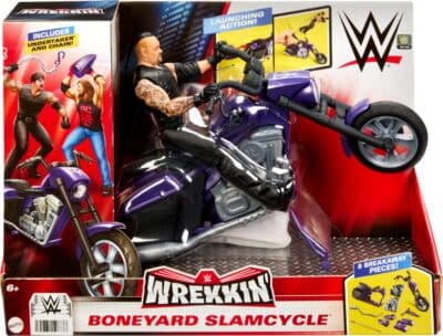 Mattel WWE Wrekkin' Action Figure & Toy Vehicle Set, Undertaker with Slamcycle Motorcycle - Image 2