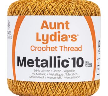 Red Heart Metallic Crochet Thread, 10, Gold