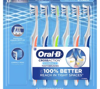 Oral-B CrossAction Compact Toothbrush, Soft, 6 Count