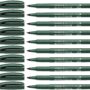Schneider Topwriter 157 Fiber Tip Pen, 0.8 mm, Green Barrel, Black Ink, Box of 10 Pens (11