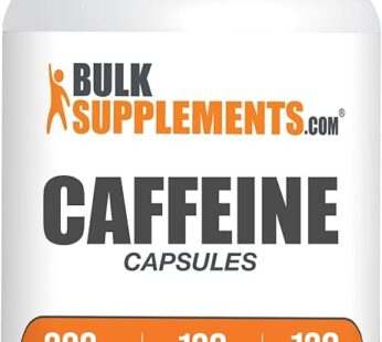 BulkSupplements.com Caffeine 200mg Capsules – Caffeine Supplements, Caffeine Pills 200mg – for Energy Support, 1 Caffeine Capsule per Serving, 120 Capsules (Pack of 1)