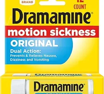 Dramamine Motion Sickness Relief Original Formula, 50 mg, 12 Count