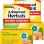 From the Makers of Dramamine, Advanced Herbals, Non-Drowsy, Motion Sickness Relief, Made with Natural Ginger, 18 Count, 2 Pack