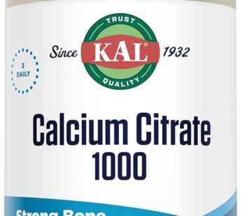 KAL Calcium Citrate 1000mg, High Potency Calcium Supplement for Bone Health, Strong Teeth, Nerve, Muscle and Heart Health Support, Gluten Free, 60 Day Money Back Guarantee