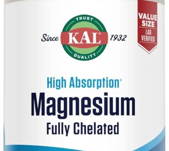 KAL Magnesium Glycinate Tablets, Fully Chelated, High Absorption Formula with Magnesium Bisglycinate Chelate for Nerve, Muscle & Bone Health Support, Vegan, Gluten Free, Value Size, 240 Tablets