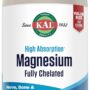 KAL Magnesium Glycinate Tablets, Fully Chelated, High Absorption Formula with Magnesium Bisglycinate Chelate for Nerve, Muscle & Bone Health Support, Vegan, Gluten Free, Value Size, 240 Tablets
