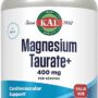 KAL Magnesium Taurate 400mg Plus Vitamin B6, Chelated Magnesium Supplement, High Absorption Magnesium Complex, Muscle and Heart Health Support, Vegan, Gluten Free, 60-Day Guarantee, 60 Serv, 120 Tabs