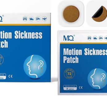 MQ 14ct Motion Sickness Patches Non Drowsy – Sea Sickness Patches for Cruise Travel Essentials, Waterproof Patch Behind Ear for Car Airplane Altitude Sickness, Long Last 72H