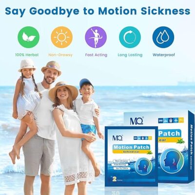 MQ 20ct Motion Sickness Patches Light Color - Cruise Ship Travel Essentials - Sea Sickness Patches Non Drowsy & Waterproof, Fast Acting & Long Lasting 72H - Image 2