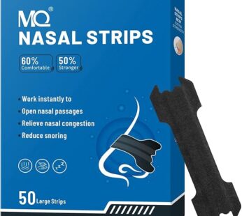 MQ 50ct Nasal Strips for Snoring Black Nose Strips for Breathing Extra Strength Snore Strips to Open Nasal Passages, Relieve Nasal Congestion