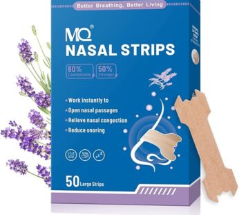 MQ 50ct Nasal Strips for Snoring Lavender Scent Nose Strips for Breathing Extra Strength Snore Strips to Open Nasal Passages, Relieve Nasal Congestion