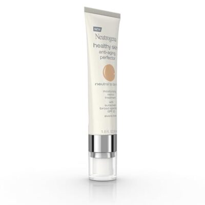 Neutrogena Retinol Treatment and Tinted Facial Moisturizer, Healthy Skin Anti-Aging Perfector with Broad Spectrum SPF 20 Sunscreen with Titanium Dioxide, 40 Neutral to Tan, 1 fl. oz - Image 6
