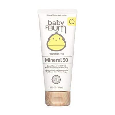 Sun Bum Baby Bum SPF 50 Sunscreen Lotion with Mineral UVA/UVB Face and Body Protection for Sensitive Skin - Fragrance Free - Travel Size - 3 FL OZ