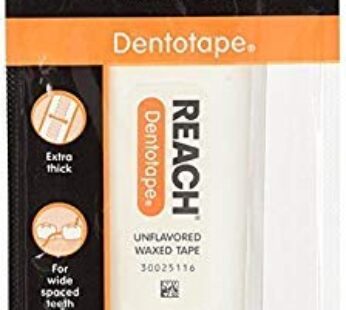 Reach Dentotape Waxed Dental Floss with Extra Wide Cleaning Surface for Large Spaces between Teeth, Unflavored, 100 Yards (Pack of 6)