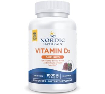 Nordic Naturals Vitamin D3 Gummies, Wild Berry – 120 Gummies – 1000 IU Vitamin D3 – Great Taste – Healthy Bones, Mood & Immune System Function – Non-GMO – 120 Servings