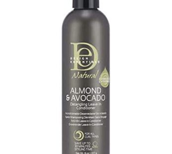 Design Essentials Moisturizing and Detangling Leave In Conditioner Almond and Avocado Collection, 8 Ounces