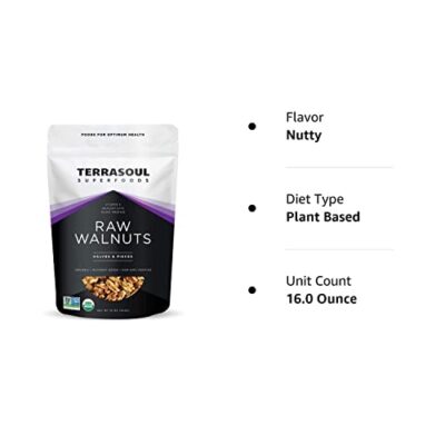 Terrasoul Superfoods Raw Organic Walnuts, 16 Oz - Chandler Variety | Fresh | Light Color - Image 6