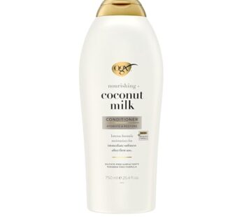 OGX Nourishing + Coconut Milk Conditioner, Hydrating & Restoring Conditioner Moisturizes for Soft Hair After the First Use, Paraben-Free, Sulfate-Free Surfactants, 25.4 fl. oz