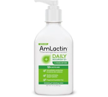 AmLactin Daily Nourish 12% – 14.1 oz Body Lotion with 12% Lactic Acid – Exfoliator and Moisturizer for Dry Skin (Packaging May Vary)?