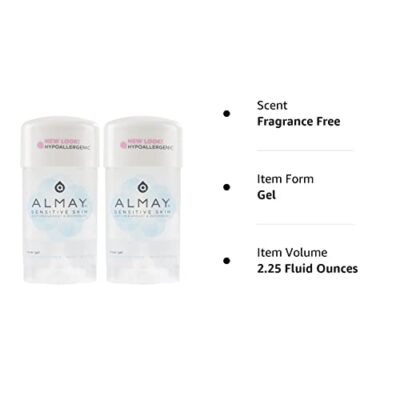 Almay Sensitive skin Clear Gel, Anti-Perspirant & Deodorant, Fragrance Free, 2.25-Ounce Stick (Pack of 2) - Image 4