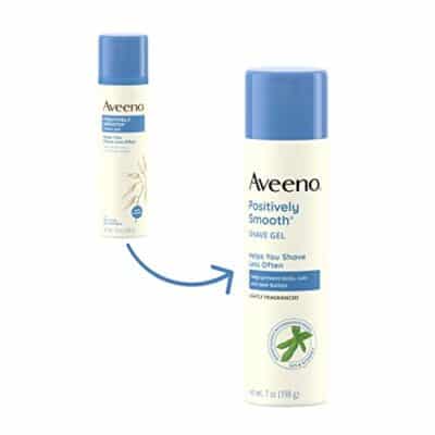 Aveeno Positively Smooth Moisturizing Shave Gel with Soy, Aloe, and Vitamin E to help Prevent Nicks, Cuts and Razor Bumps, Lightly Fragranced, Pack of 6, 7 oz each - Image 3