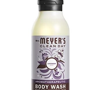 MRS. MEYER’S CLEAN DAY Moisturizing Body Wash for Women and Men, Biodegradable Shower Gel Formula Made with Essential Oils, Lavender, 16 oz