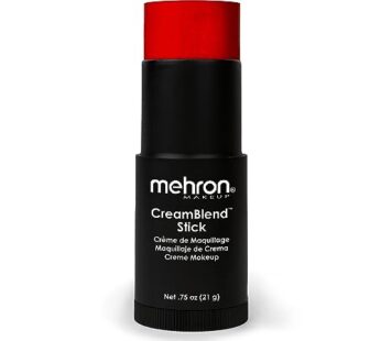 Mehron Makeup CreamBlend Stick | Face Paint, Body Paint, & Foundation Cream Makeup | Body Paint Stick .75 oz (21 g) (Red)