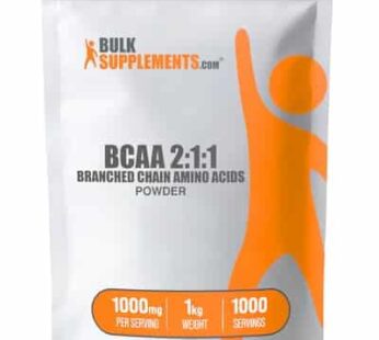 BulkSupplements.com BCAA 2:1:1 Powder – Branched Chain Amino Acids, BCAA Supplement, BCAAs Amino Acids Powder – Unflavored & Gluten Free, 1000mg per Serving, 1kg (2.2 lbs) (Pack of 1)